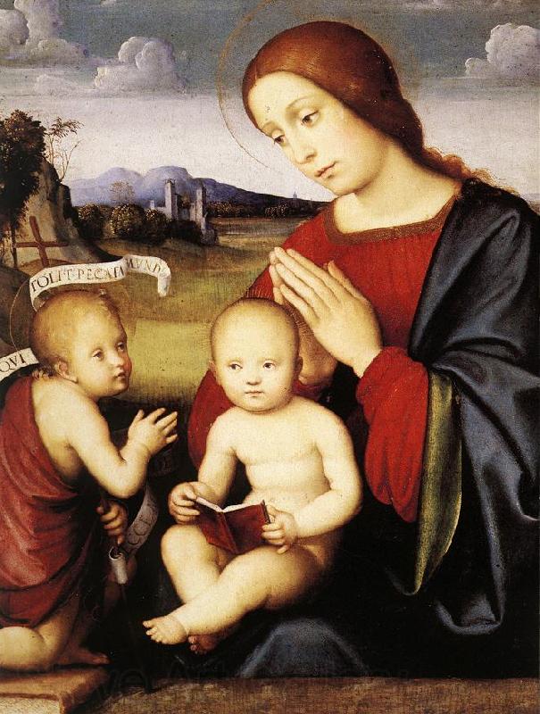 FRANCIA, Francesco Madonna and Child with the Infant St John the Baptist dsh France oil painting art